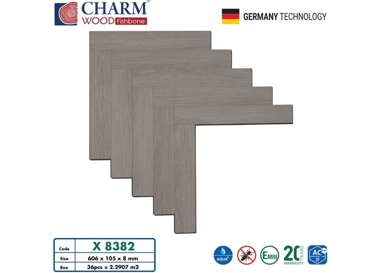 Sàn gỗ xương cá Charm Wood 8mm - X8382