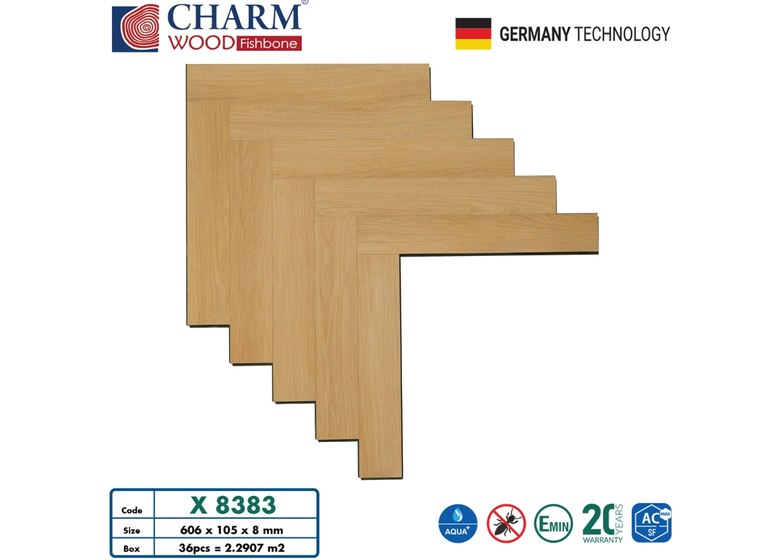 Sàn gỗ xương cá Charm Wood 8mm - X8383