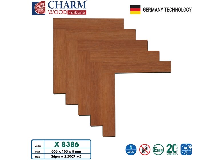 Sàn gỗ xương cá Charm Wood 8mm - X8386