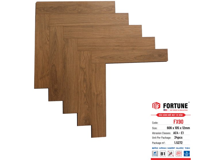 Sàn gỗ xương cá Fortune 12mm - FX90
