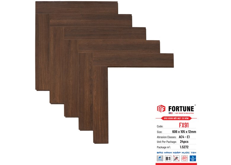 Sàn gỗ xương cá Fortune 12mm - FX91