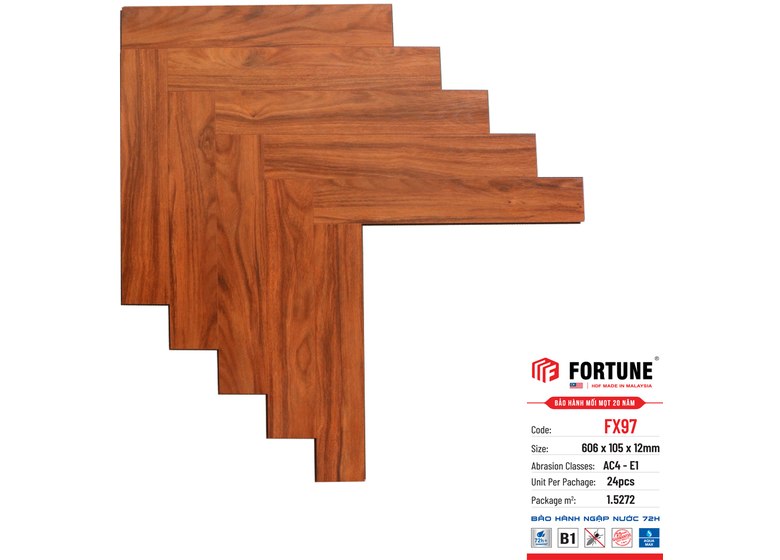 Sàn gỗ xương cá Fortune 12mm - FX97