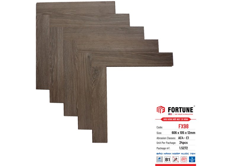 Sàn gỗ xương cá Fortune 12mm - FX98