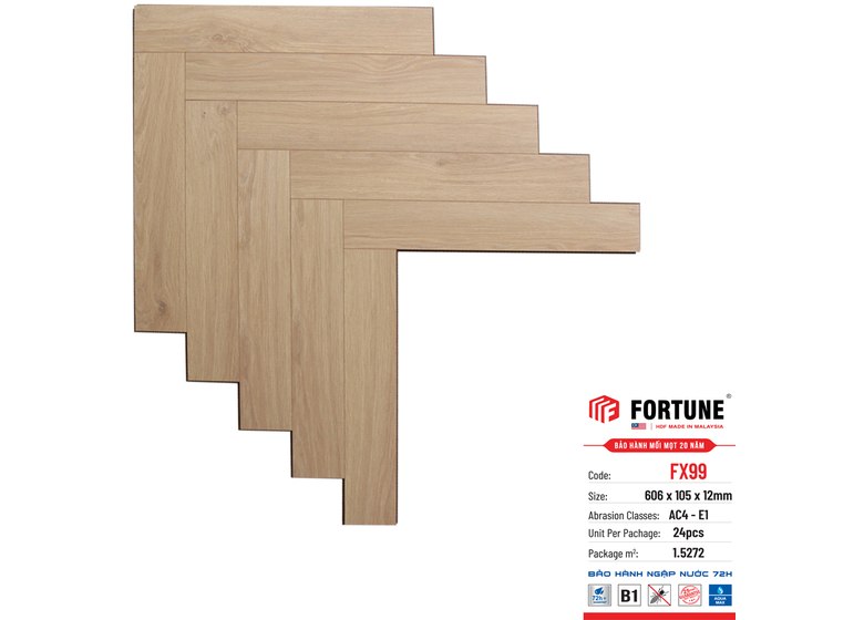 Sàn gỗ xương cá Fortune 12mm - FX99